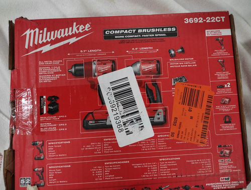 Milwaukee 3692-22CT M18 Compact Brushless 2-Tool Combo, Drill Driver/Impact - Picture 3 of 4