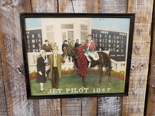 Original 1947 Kentucky Derby Colorized Photo Framed Jet Pilot Winner Circle KY
