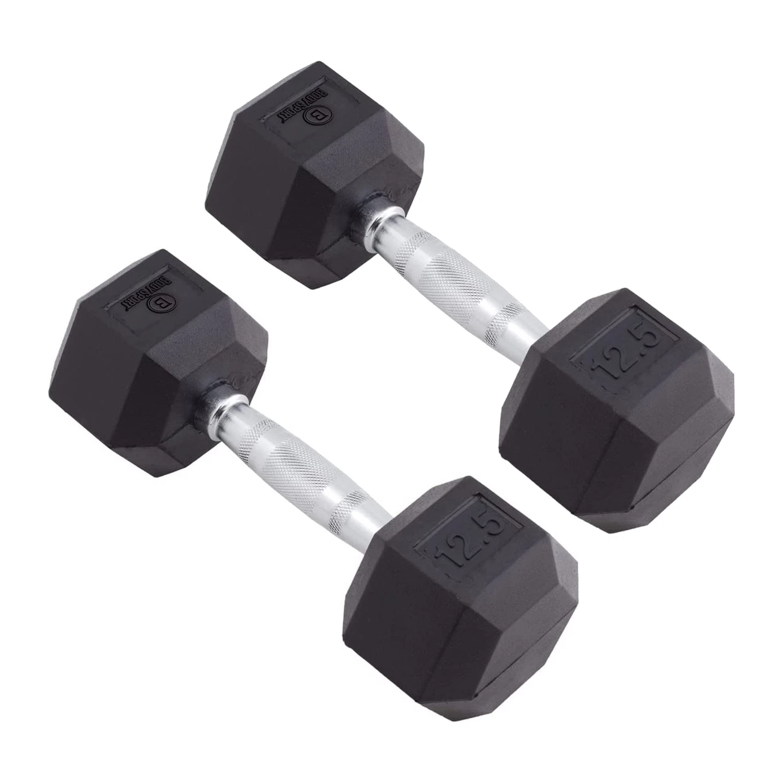 Body Sport Rubber Encased Hex Dumbbell Weight – Exercises – 12.5 lb Pair
Opens in a new window or ta