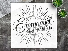 Emmanuel God with Us Wall Art Reusable Plastic Stencil - StencilAir