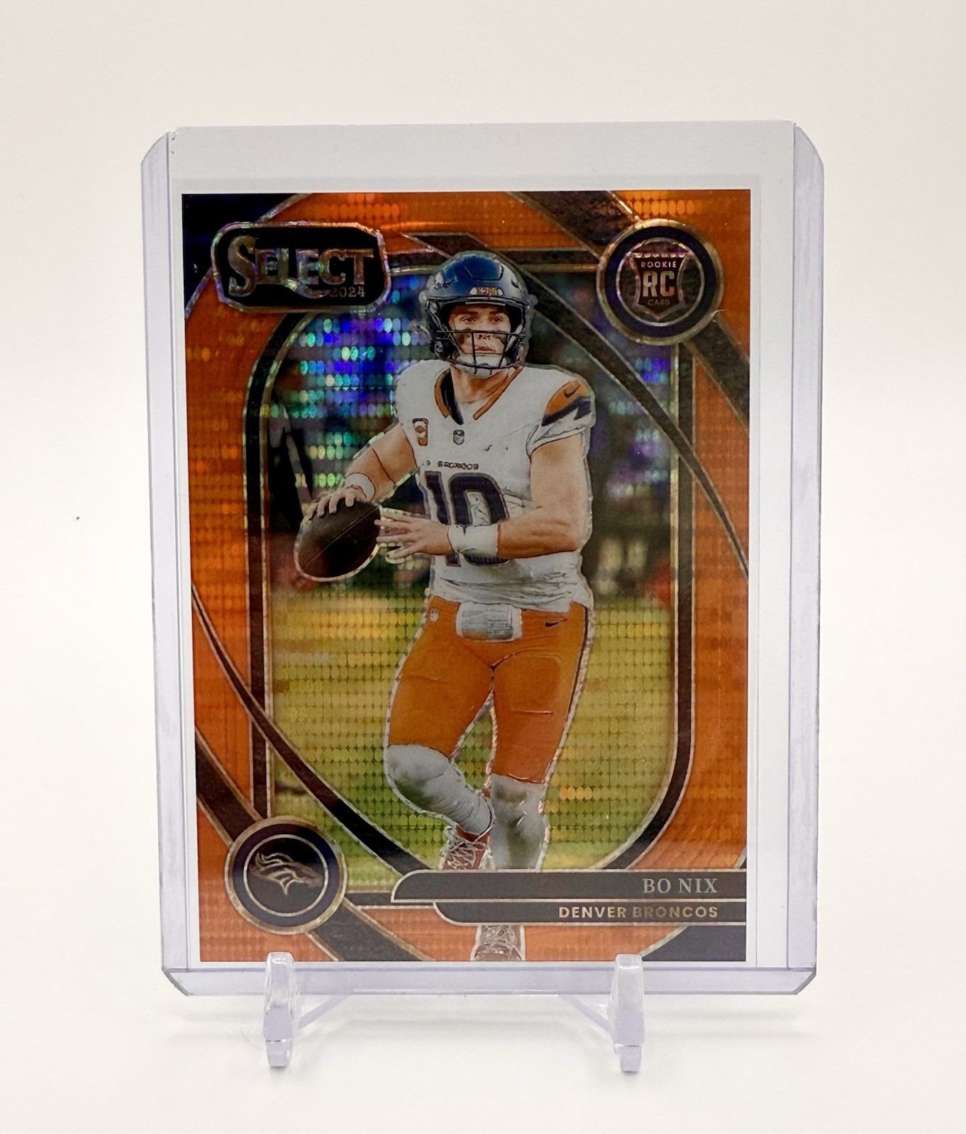 Bo Nix 5/7 Orange Pulsar Select 2024 Club Level Rookie RC Denver Broncos FOTL