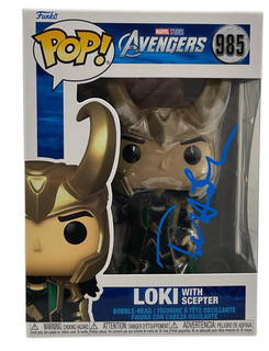 Tom Hiddleston Firmado Loki Funko Avengers 985 Marvel Autógrafo Beckett