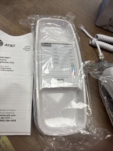 AT&T Trimline 210 telefono a linea singola con cavo bianco nuovo con scatola (B-15) - Foto 8 di 9