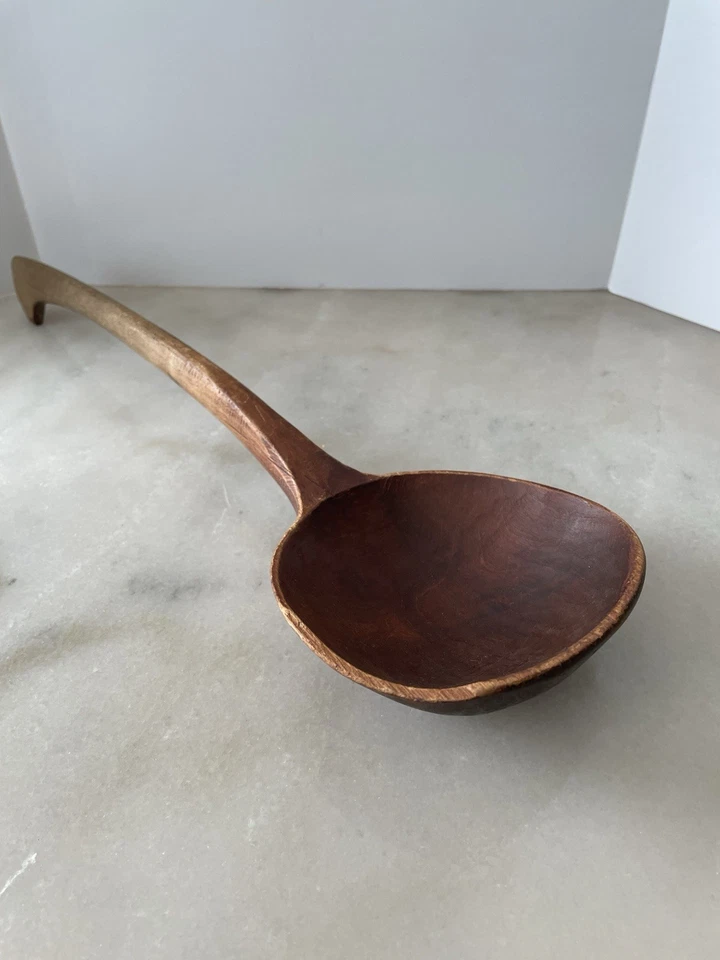 Primitive Wooden Kitchen Utensils Set of 2 Handmade Spoons,Pedestal, Spatula - Image 2 of 4