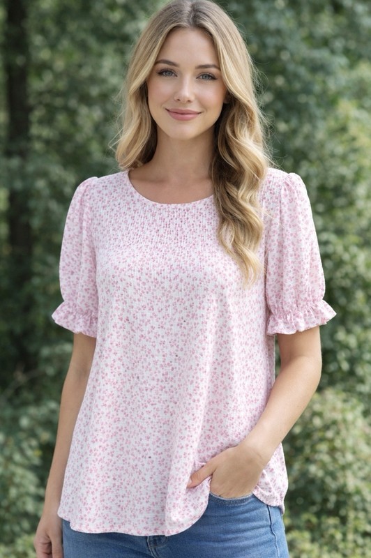 Sokoto Pink/white Spring Summer Top Sz L BTS