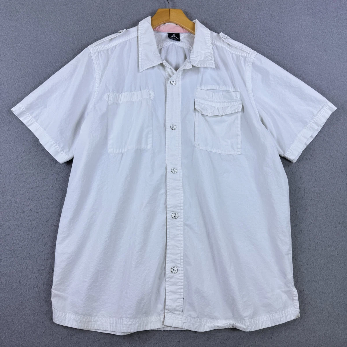 Nike Jordan ボタンアップシャツ Lサイズ Jordan Short Sleeve Button-Up Casual Button-Down Shirts for Men