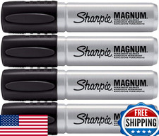Marcador permanente Sharpie Jumbo punta de cincel Magnum negro paquete de 4 extra ancho