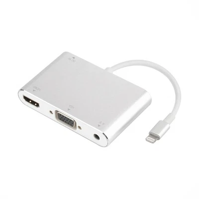 Q-BAIHE Lightning to HDMI VGA Audio Adapter Converter Cable Plug and Play 2 in 1