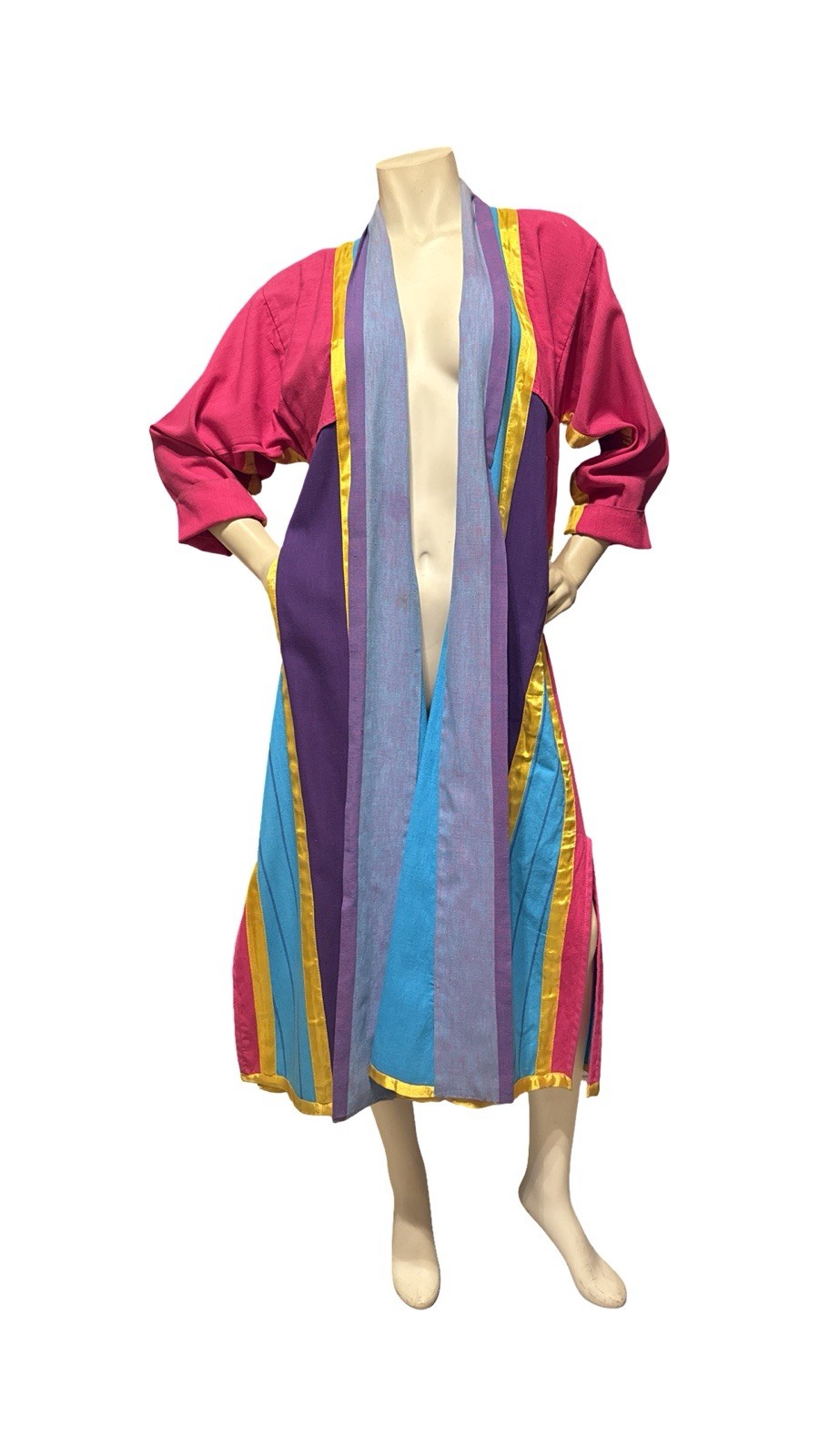 VTG OPUS 1 Duster Multi Color Patchwork Jacket Co… - image 1