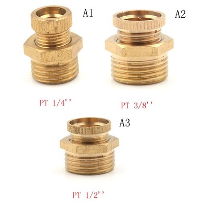 Air Compressor Male Threaded Water Drain Valve Brass Tone PT 1/2'' 3/8'' 1/4''