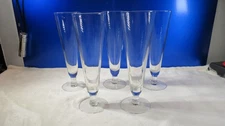 Stemmed Footed Pilsner Beer Glasses Clear Barware set of 5 1 PRICE 8.5" TALL
