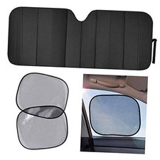 AS-311 SS-002 Front Windshield Sun Static Cling Side Window Shade Black