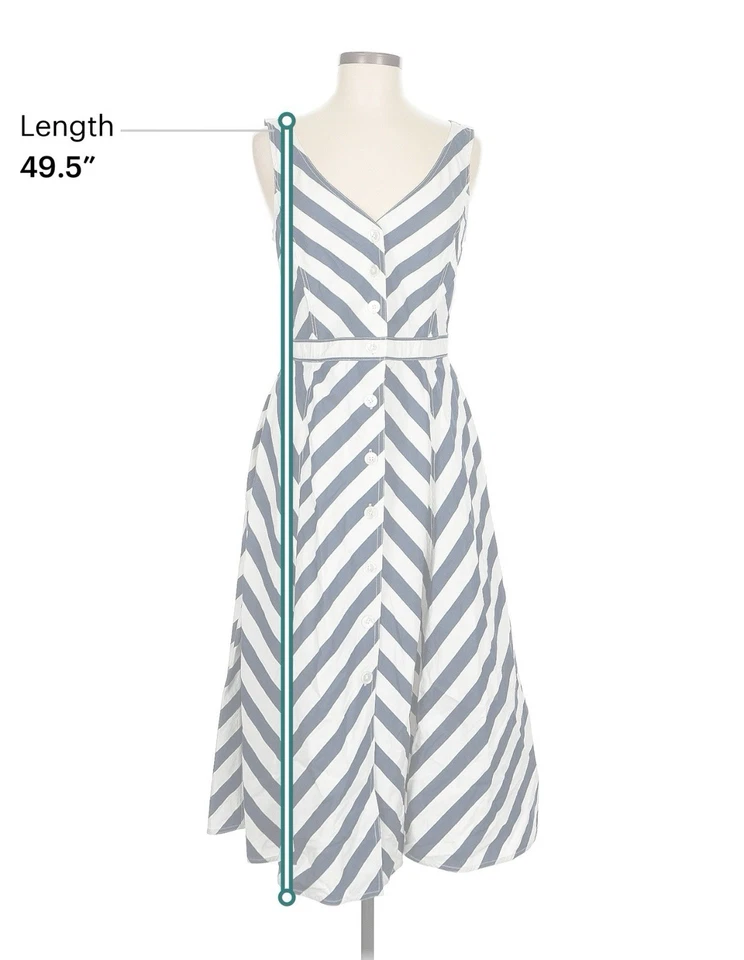 Polo Ralph Lauren Romy Sleeveless Dress Blue White Striped Nautical 8 - Image 4 of 4