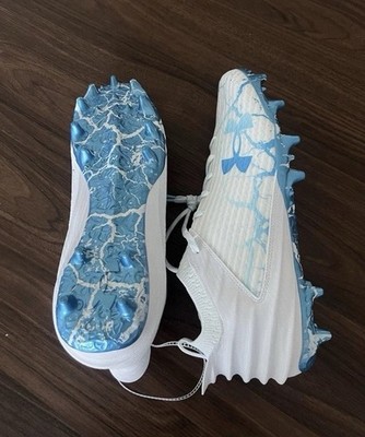 Under Armour 3027308-100 Blur Smoke 2.0 MC LE AA Football Cleats White Blue 13 Under Armour Blur Smoke 2.0 MC LE AA Football Cleats White  main image 2