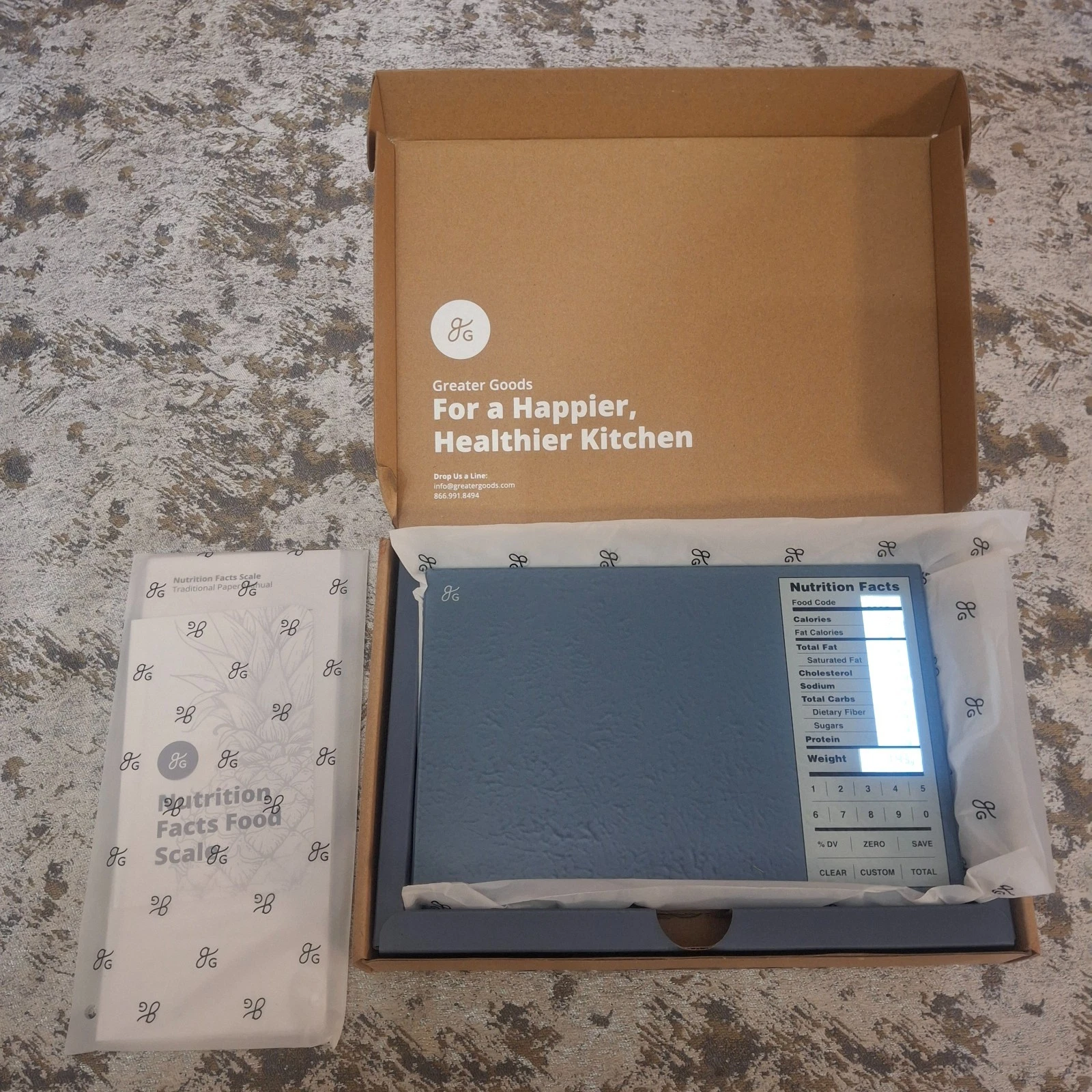 Greater Goods Nutrition Facts Digital Food Scale Model 0443 Stone Blue