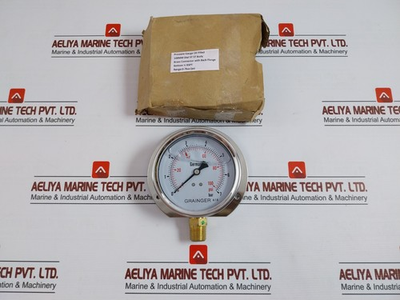 #ad GRAINGER 0 100 PSI Oil Filled Pressure Gauge 0 7 Bar 100mm $139.99