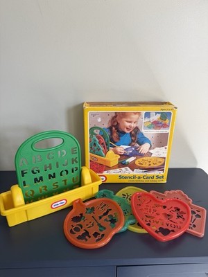 Little Tikes Stencil-a-Card Set w/ Case & Box 6 Stencils Alphabet Missing Pieces