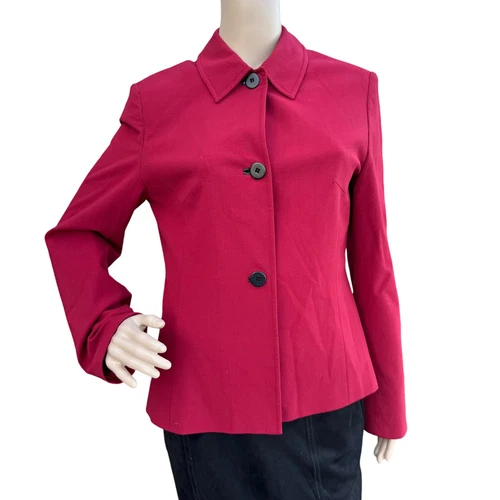 VETEMENTS Giacca Blazer The Limited Elasticizzata Donna Rossa Manica Lunga Collo Taglia M