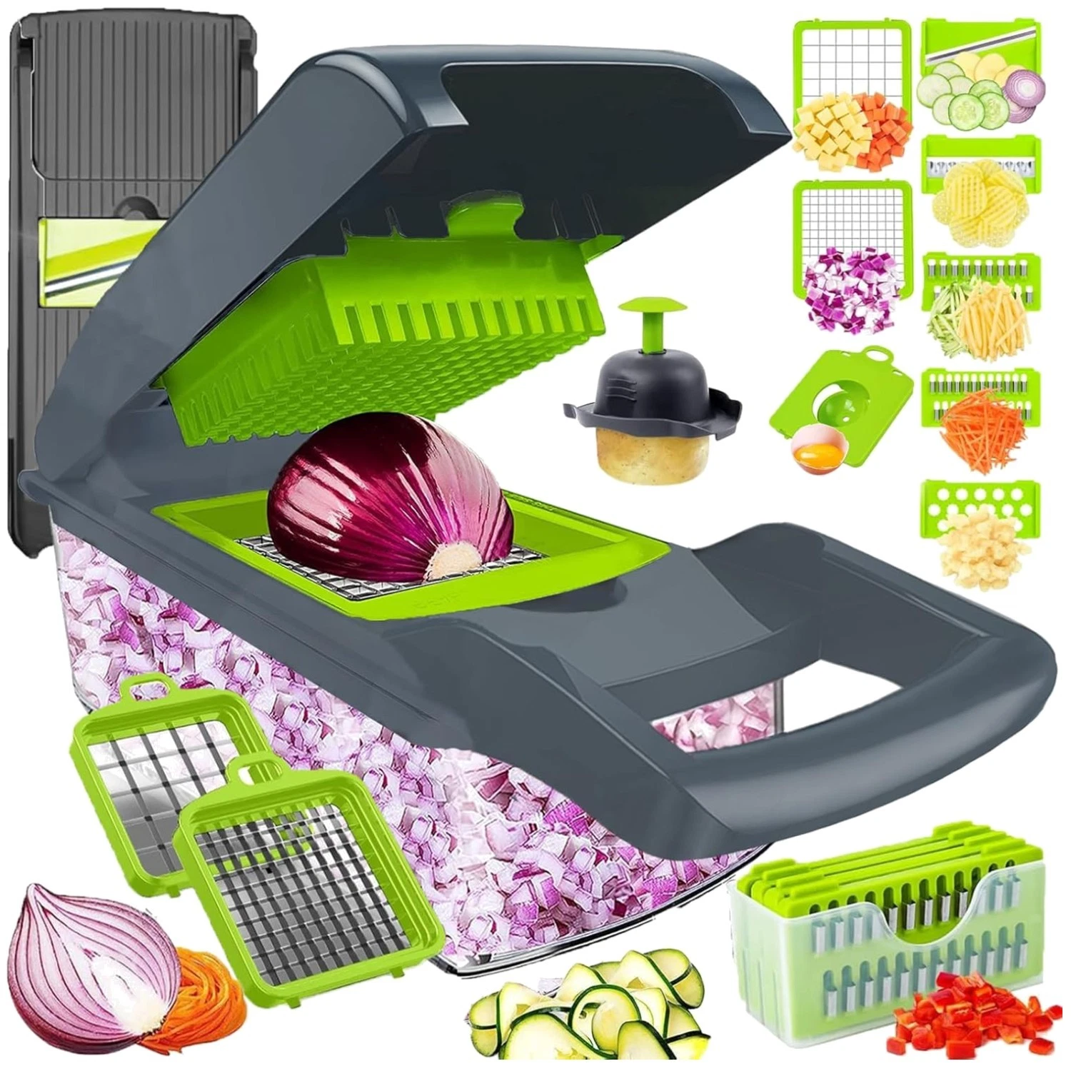 8-in-1 Vegetable Chopper Dicer Set | Cheese Grater Mandoline
Opens in a new window or tab