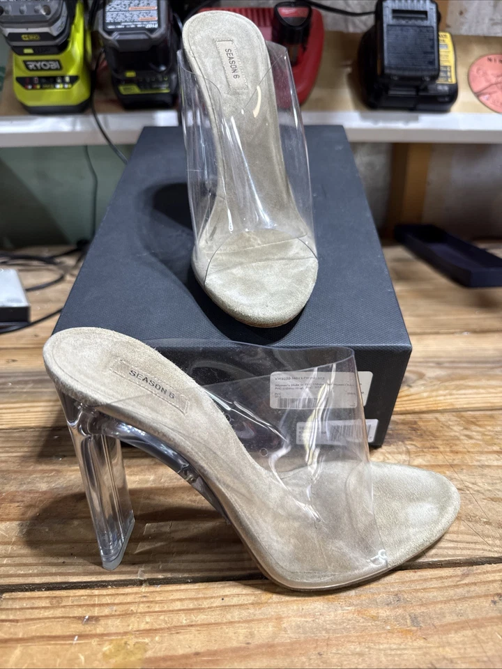 Temporada 6 KW5250.160 WM Tacones Mula PVC Transparente 110mm EU 37.5/US 7 YEEZY Foto 3 de 4