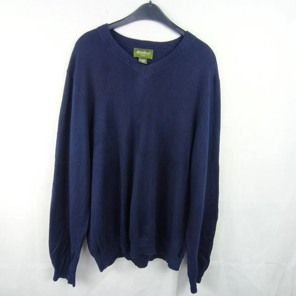 Eddie Bauer Kaschmir Pullover Herren M Navy V-Ausschnitt Cashmere Strickpullover - Bild 2 von 4