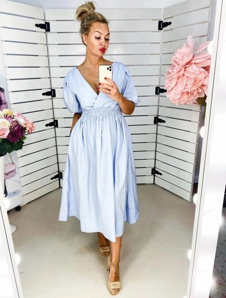 Women Cotton On Dress Blue Cotton 34 / XS / 42