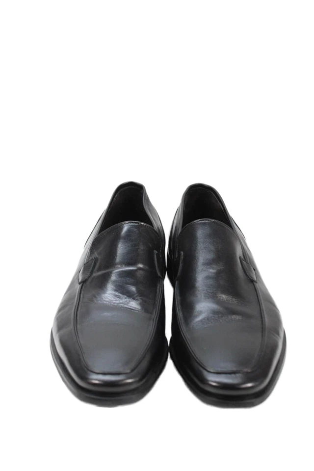 Bruno Magli Mens Leather Slip On Dress Shoes Solid Black Size 10M - Image 2 of 4