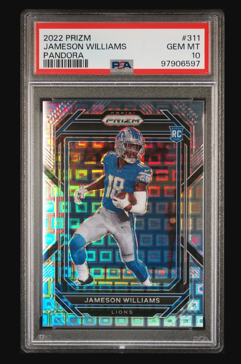 2022 Panini Prizm Jameson Williams #311 Rookie RC Pandora /400 PSA 10 LIONS🔥