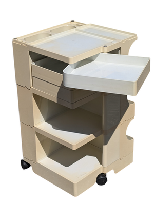 Vintage Italian Joe Colombo Boby Storage Trolley White - Mid