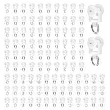 100pcs Curtain Track Rollers Hooks, Plastic Dual Wheel Mute Bulk Ceiling Curt...