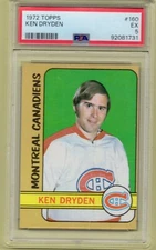 1972 Topps #160 Ken Dryden Montreal Canadiens PSA 5 EX Hockey Card HOFER