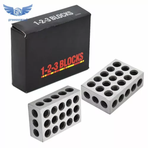 1 Matched Pair Ultra Precision 1-2-3 Blocks 23 Holes .0002" Machinist 123 Jig