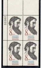 Scott #1446....8 Cent...Sidney Lanier...3 Plate Blocks... 12 Stamps