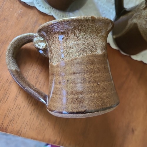 Mug LOT 6 Stoneware Studio art Pottery Signed TP or PT Dated 1977 - Picture 10 of 10