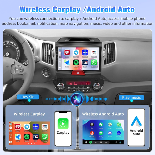 DAB+ Für KIA Sportage 2010-2016 Autoradio Android14 Navi GPS Car Play QKED 128GB - Bild 8 von 18