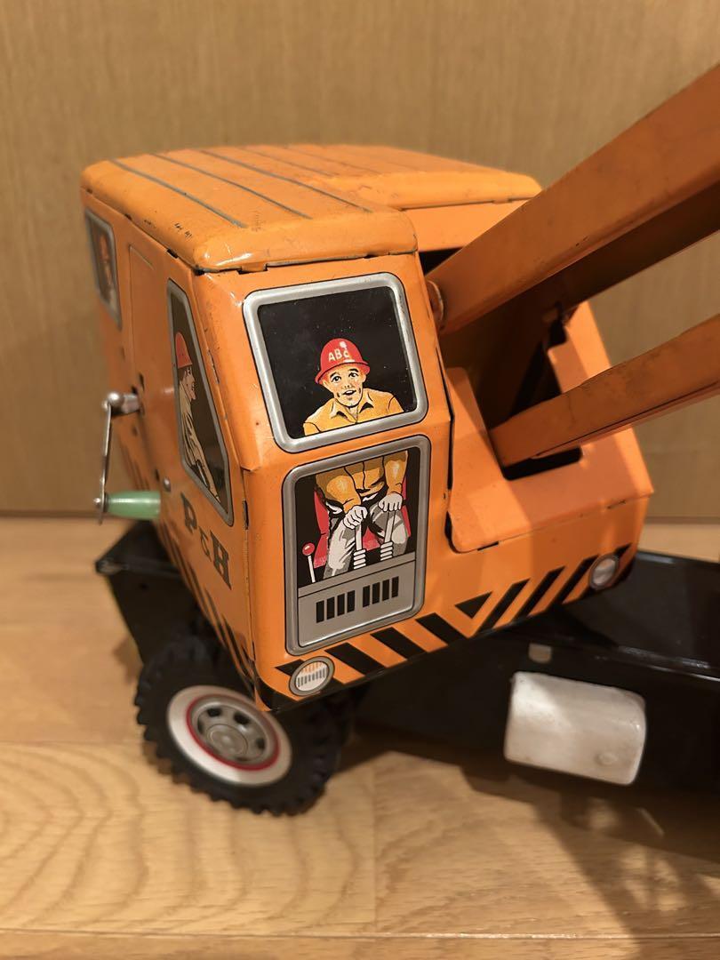 Asahi Toy MODEL PET レッドミニカー Asahi Toy P&H M-157S Isuzu Power Shovel Truck Tin Toy Car F