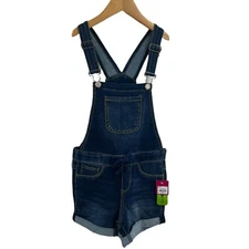 So Denim Shortalls Stretch Drawstring Waist Size 8 New