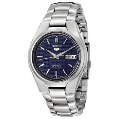 Seiko 5 Automatik blaues Zifferblatt Edelstahlarmband 37 mm Herrenuhr SNK603K1