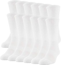 Wholesale Dozens Lot Men Women White Colors Sports Cotton Crew Socks 9-11 10-13