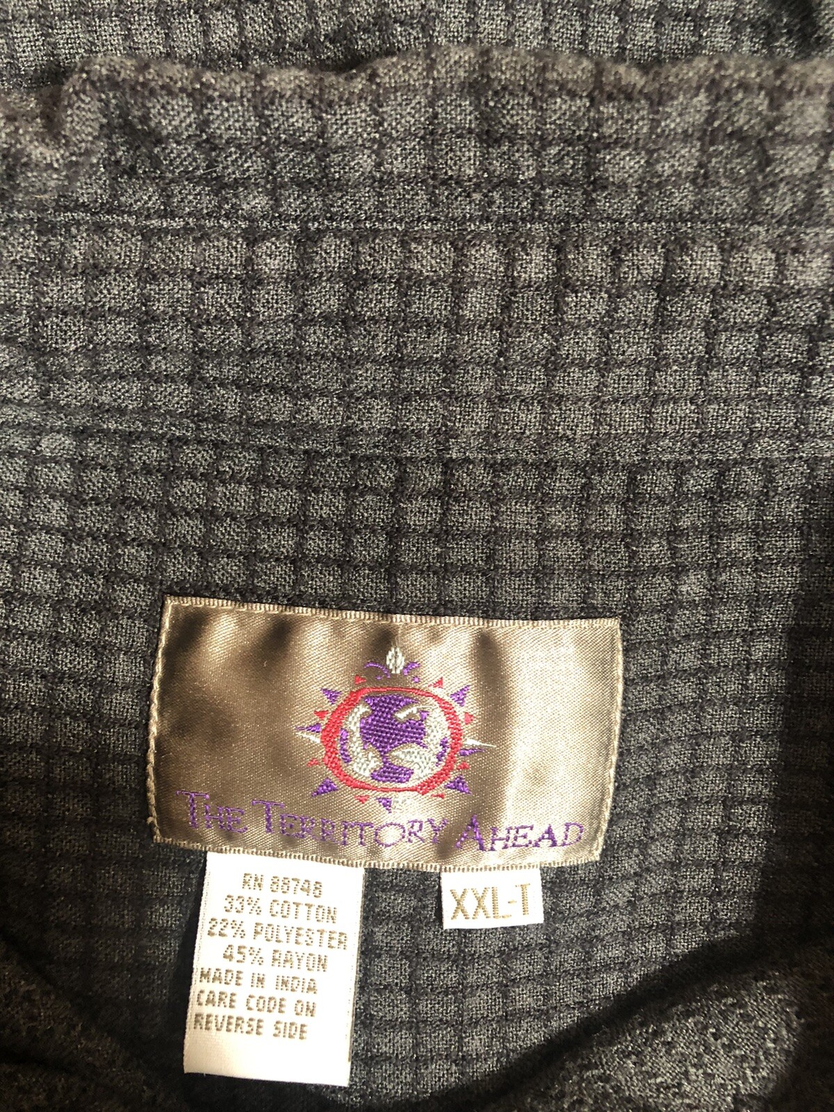 mens THR TERRITORY AHEAD 2XLT LS BF Gray & Black Tall Shirt | eBay