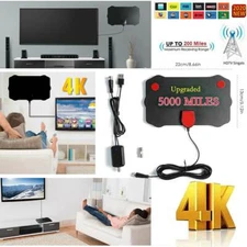 4K Indoor Digital TV HDTV Antenna 5000 miles HDTV Smart Antenna UHF/VHF/1080p 4K