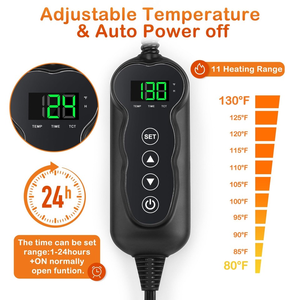 GASUR Heated Cat Bed, Waterproof Electric Pet Heating Pad for Dogs Cats