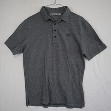 Travis Mathew Polo Shirt Mens Small Golf Knit Gray Short Sleeve TPC San Antonio