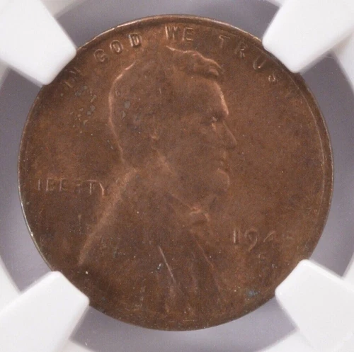 1945-S NGC MS64RB Underweight Planchet Error or Pattern Lincoln Wheat Cent 1C