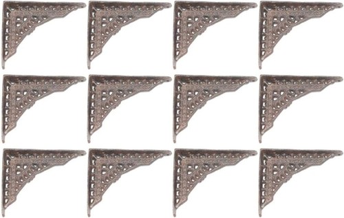 12 Durable Rustic Iron Shelf Brackets - Perfect for Small Spaces (5" x 4") - Picture 3 of 7