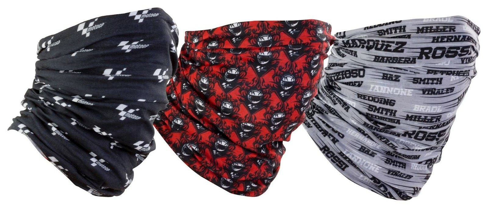 Official MotoGP Motorcycle Head Tube Motorbike Neck Tube Face Mask 3 Pack