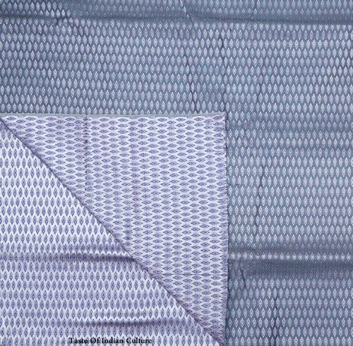 New Indian Ethnic Jacquard Brocade Silk Fabric Craft Sewing By The Yard Grey - Picture 10 of 10