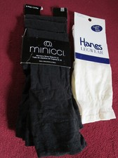LADIES TROUSER SOCKS Knee-high NEW 3 pairs Black socks plus 1 pair Ivory socks