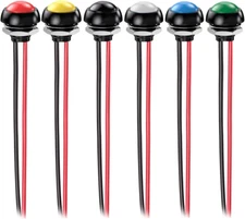 6Pcs 12mm Waterproof Momentary Push Button SPST On/Off 3A/250VAC Prewired Mini