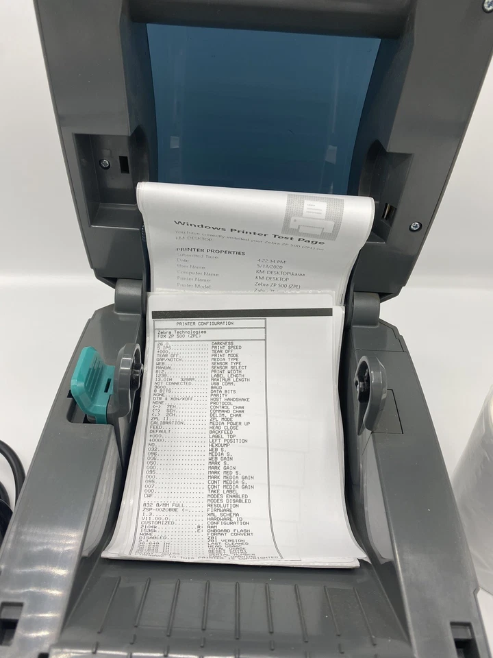 Zebra ZP500 Plus/ZP500 Label Thermal Printer with Cables & Labels VERY GOOD - Image 3 of 4